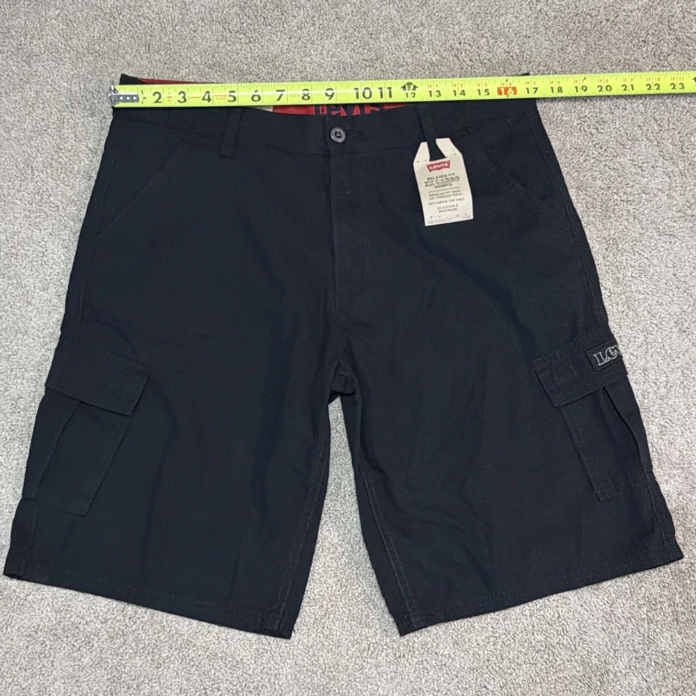 Levi's Relaxed Fit XX Black Cargo Shorts Men's 34x10 Adjustable Waist 18H